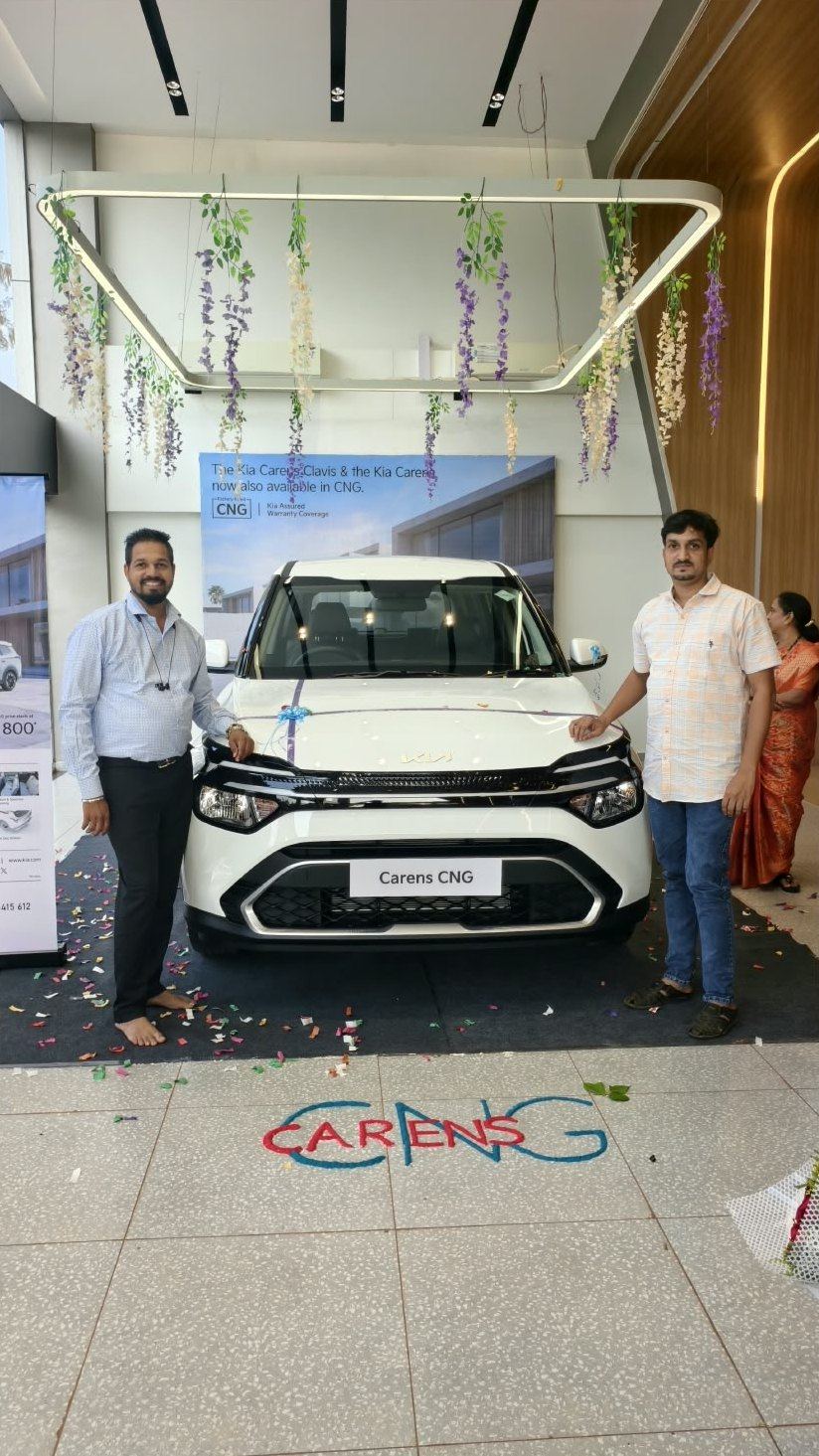 The new Carens CNG on delivery day, June 2026